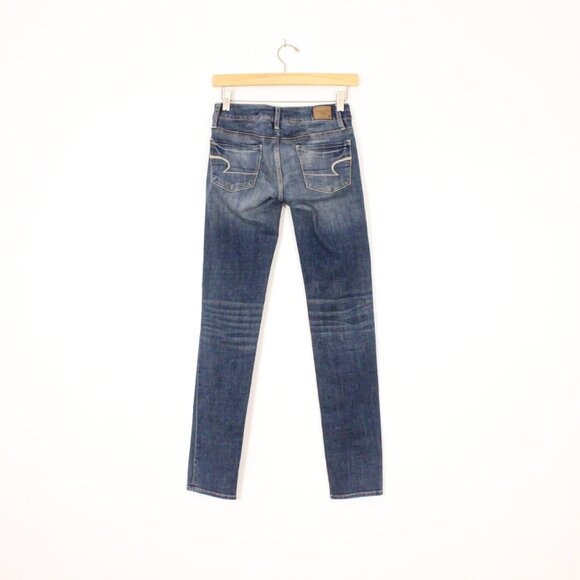 *American Eagle Super Stretch Regular Dark Wash Distressed Jeans - Picture 5 of 6